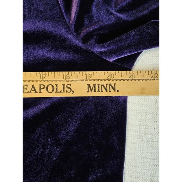 Lands End Womens Top L Purple Velvet Long Sleeve Stretch Blouse - Picture 6 of 8
